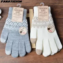 Fanaticism плотный Кашемир Сенсорный экран перчатки для женщин и мужчин зимние вязаные варежки сенсорные перчатки для ipad игровой фиксатор