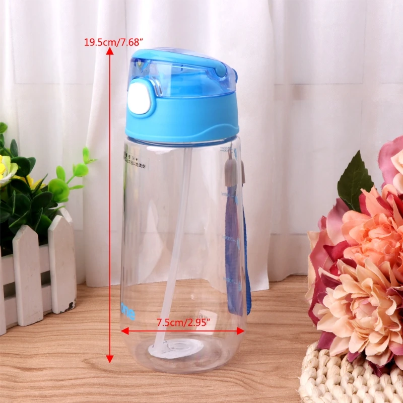 Crianças de Alimentação Copo de Garrafa de Água Potável com Palha Novo Bebê Crianças Portátil 500 ml 6 Mamãe e Bebê