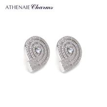 ATHENAIE 925 пробы серебряные с CZ серьги в виде капелек воды для женщин серьги гвоздики Свадебные ювелирные изделия