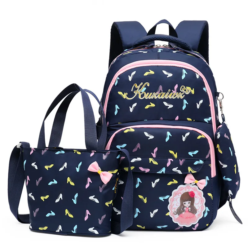 2018 Детская школьные ранцы для подростка обувь девочек 3 шт./компл. печати детский школьный рюкзак для женщин сумки на плечо дорожные сумки и