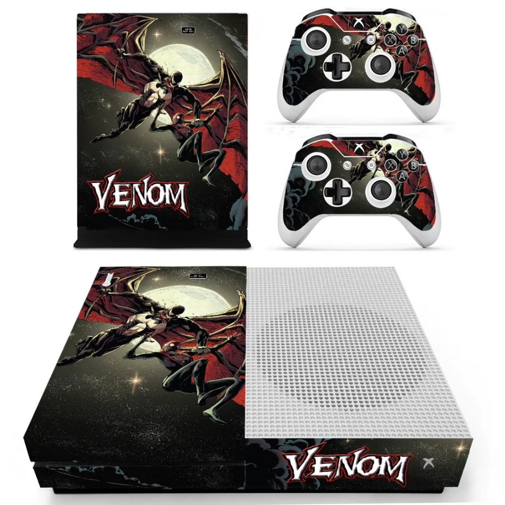 VENOM Vinly кожи стикеры наклейки для xbox One S консоли с двумя беспроводной контроллер кожи