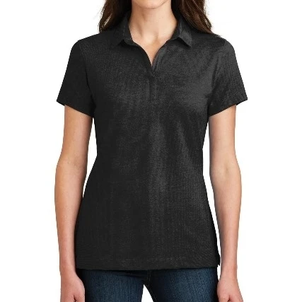 Port Authority L577 Ladies Meridian Cotton Blend Polo T-Shirt Black - Extra Large (1)