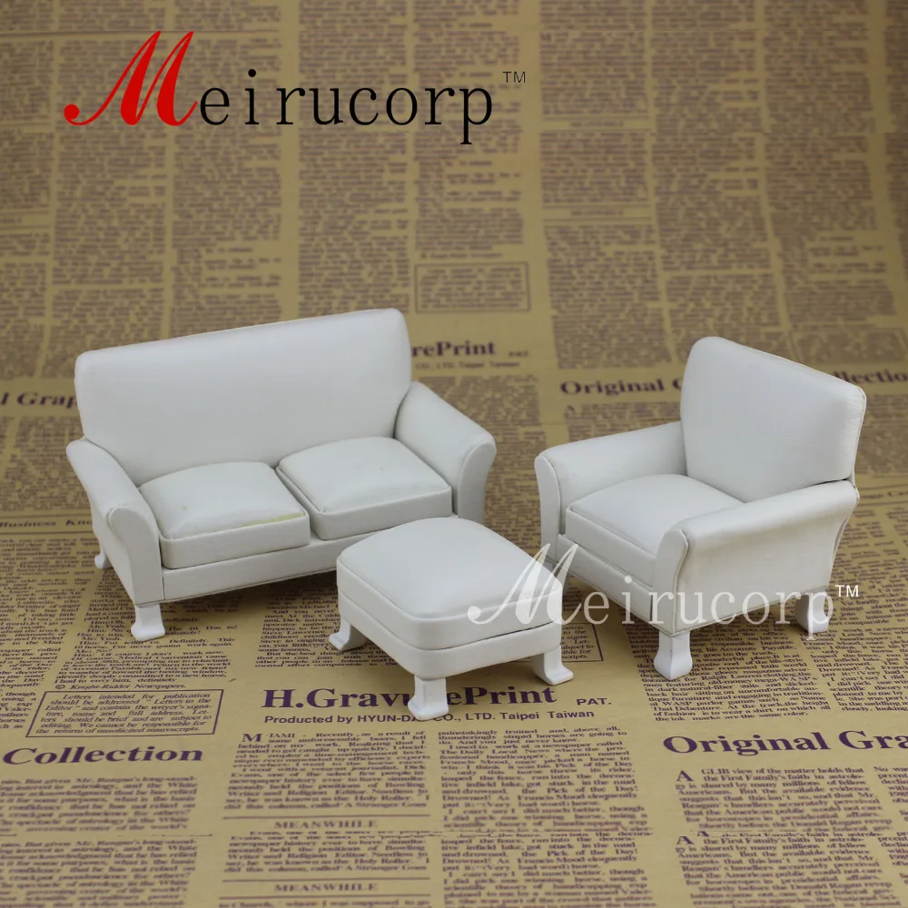 Fine 1/12 Scale Miniature Furniture white living room sofa set