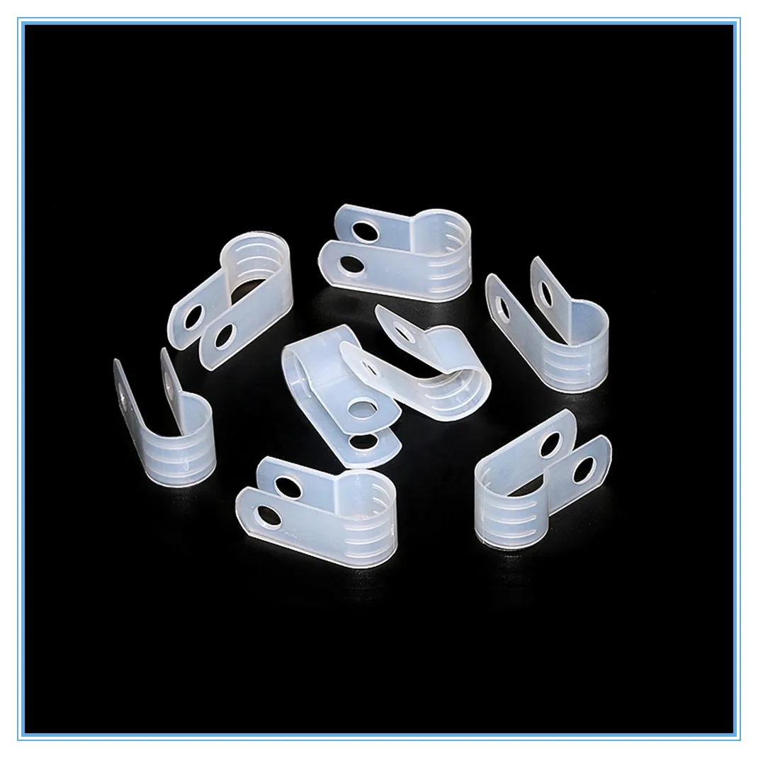 

100pcs 13.2mm white wire clip insulation card R type wire clip fixed plastic clip wiring fixed button.