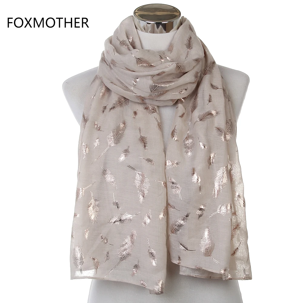 FOXMOTHER модные женские белые темно-синие желтые бронзовые фольга Серебряное перо кольцо шарфы шейный шарф блестящий платок