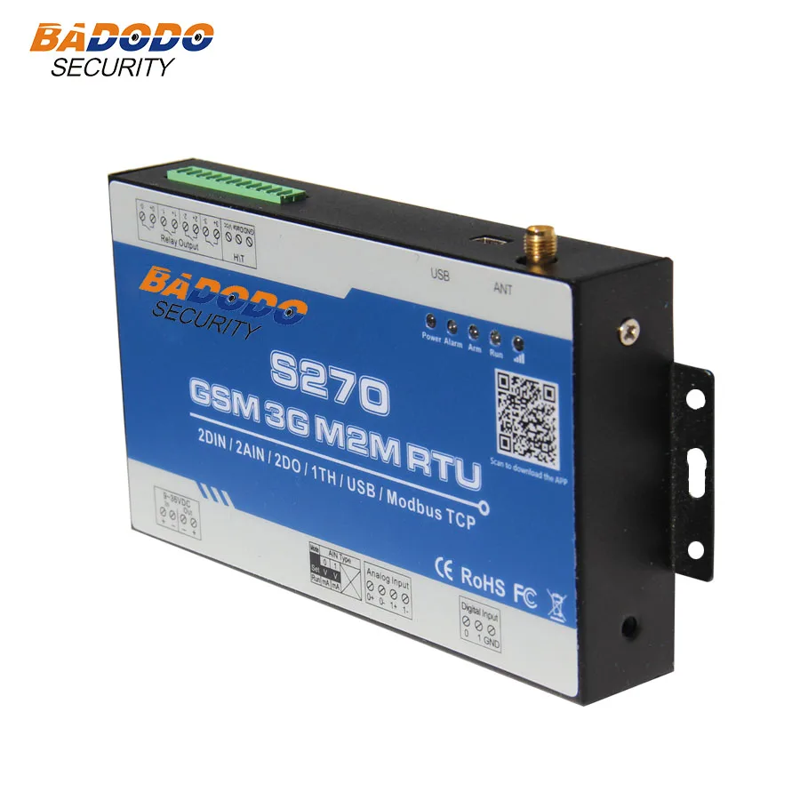 Контроллер Badodo GSM 2G 3G SMS RTU 2 канальный стандартный аналоговый модуль сбора данных