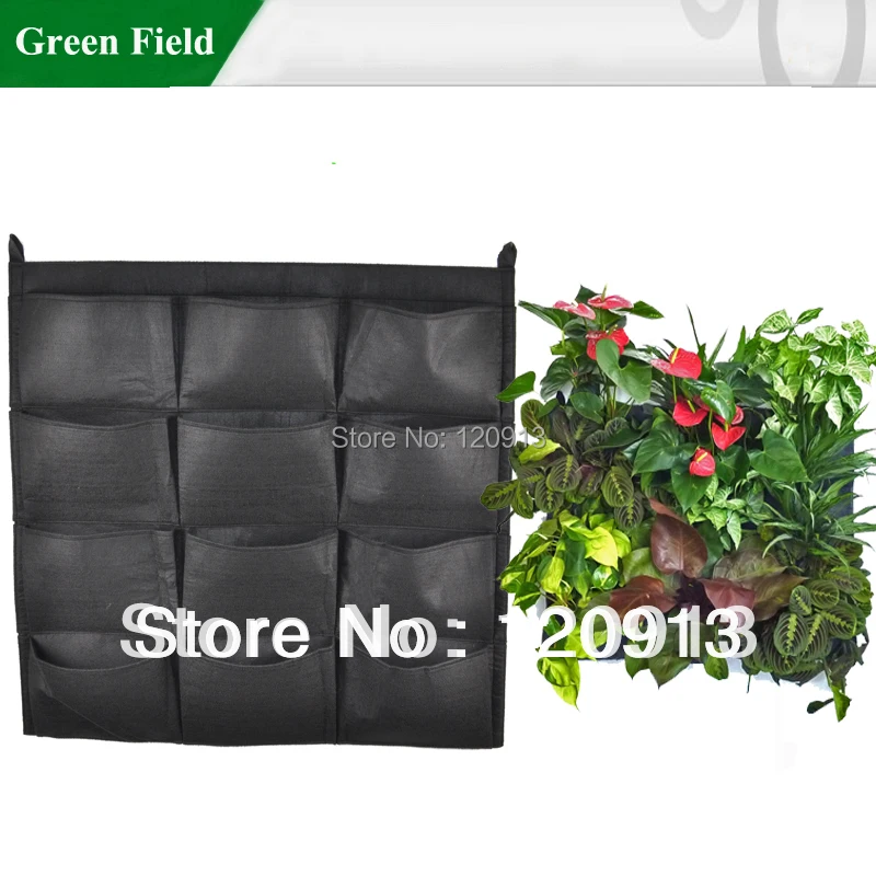 Recycled Felt Vertical 12 pockets Outdoor Vertical Gardening Flower