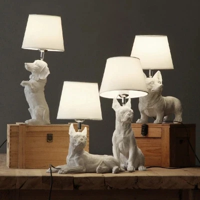 

Designer Desk Lamp Nordic Danish Retro Bedroom Bedside Table Lamp Creative Study Decoracao Para Casa Lights Kids Room Dog Lamp