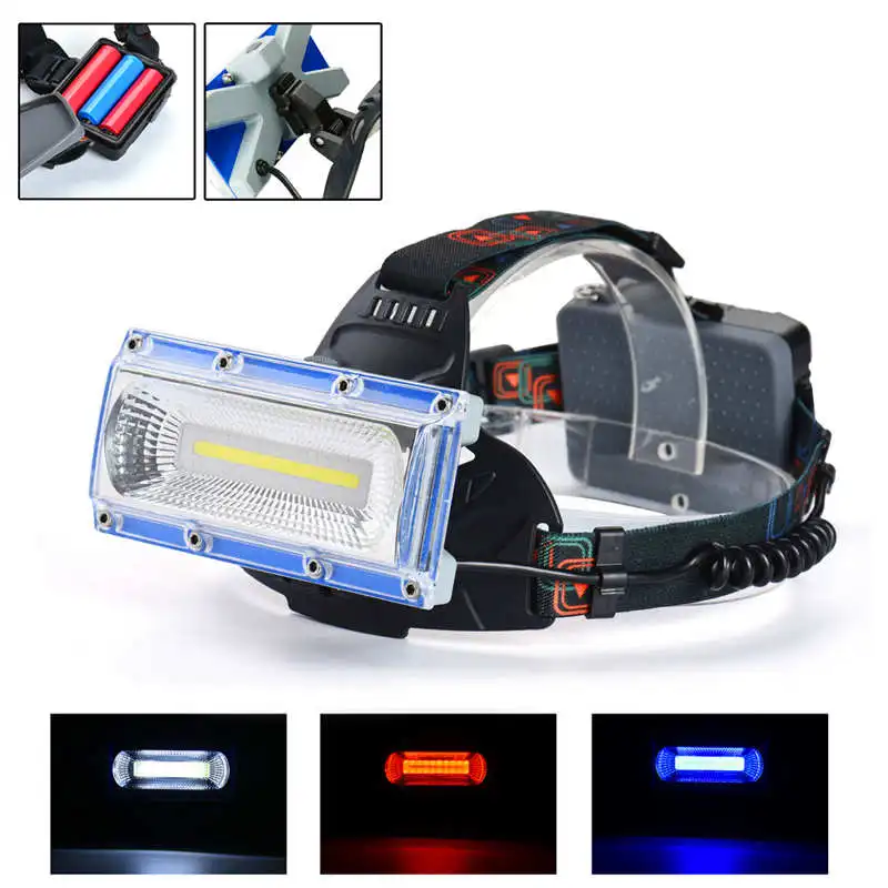 High Power COB Led nitecore 18650 Headlight 3 Mode USB Emergency Headlamp lanterna led bike powerful led flashlight #4S12 (1)