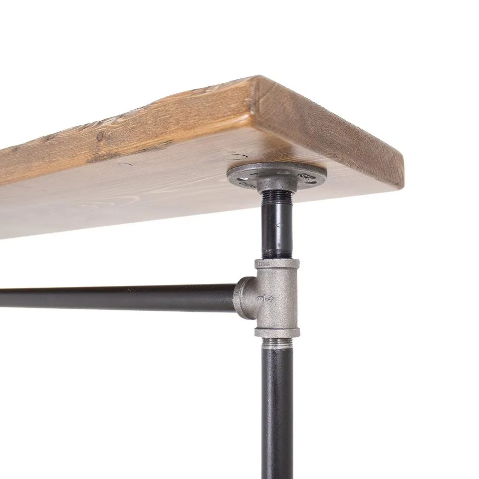 Diwhy Industrial Retro Diy Pipe Clothing Rack Two Bottom Tiers