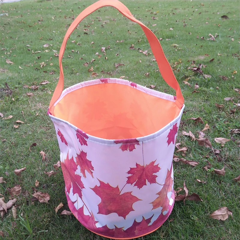 Wholesale Maple Leaf Halloween Buckets Tote Bag Halloween Supplies