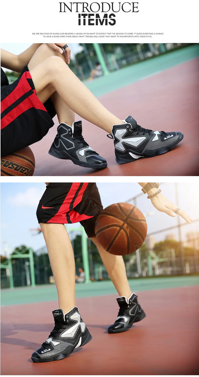 Мужская Уличная Баскетбольная обувь, амортизирующая спортивная обувь с высокой броней, кроссовки, Водонепроницаемая дышащая спортивная обувь