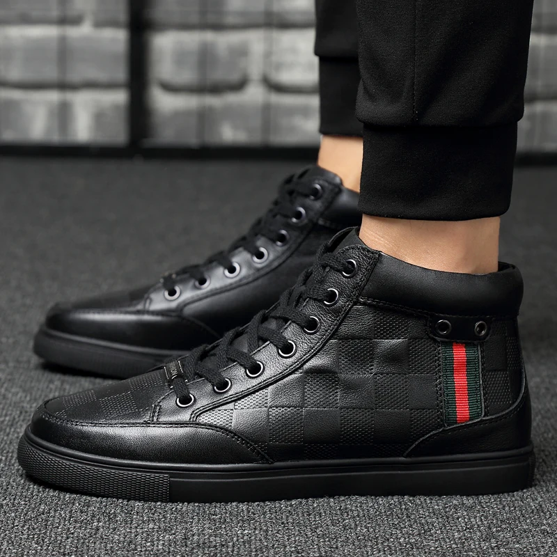 

Large Size 36-48 Casual High-top Men Shoes Genuine Leather Boots Brand Zapatos De Hombre Sneakers Men High Quality Comfortable
