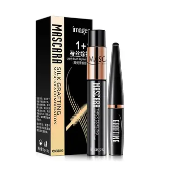 

2 Pcs Mascara Silk Fiber Set Waterproof Makeup Eyelash Extension Lash Mascara Kit 669