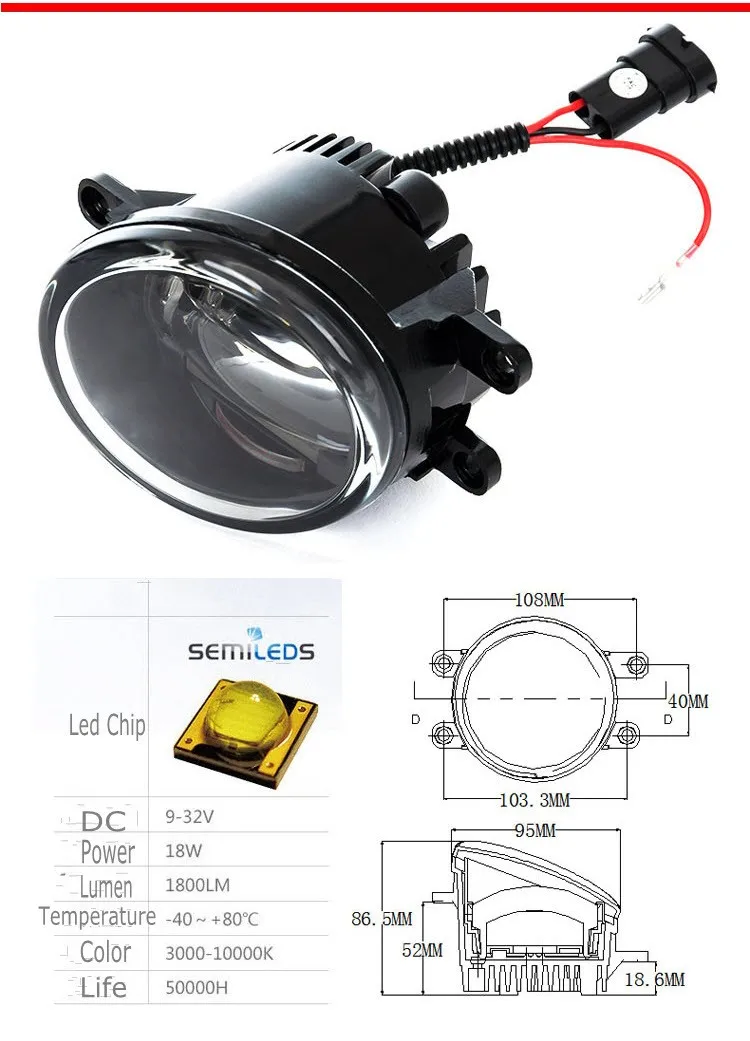 Eemrke ксеноновые Белый высокой Мощность 2in1 LED drl-проектор туман лампа с линзой для Scion Toyota IQ kgj10 ngj10 2012 2013