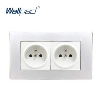 

Double EU Socket French Standard Wallpad Luxury Wall Outlet Acrylic Panel 146*86mm Wall Power Outlet