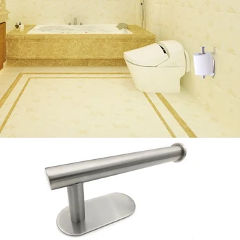 

Behogar Toilet Paper Holder Self Adhesive Stainless Steel Wall Mounted Tissue Roll Hanger Rack Bracket for Bathroom Lavatory