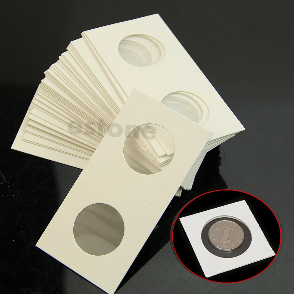 

50pcs Wood Paper Stick Square Coin Holder Storage Clip Staple Dia 4 x 4 cm Flip Mar