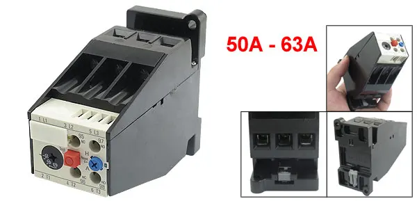 AC 50A - 63A Motor Protection Thermal Overload Relay 1 NO 1 NC