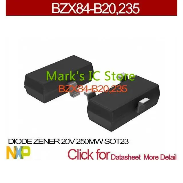 BZX84 B20,235 DIODE ZENER 20V 250MW SOT23 BZX84 B20,2 84 B20, BZX84 B2