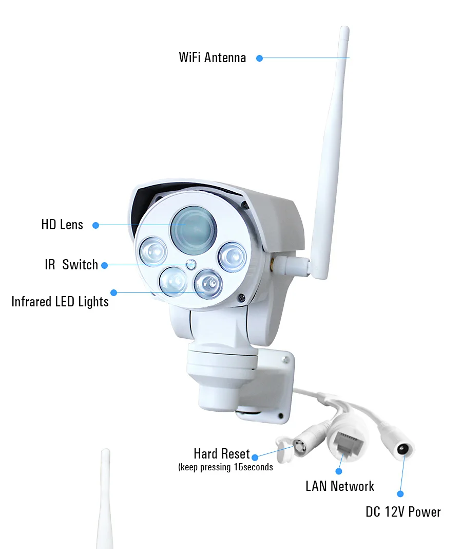 NVSIP HI3518E 960 P/1080 P HD Wifi PTZ IP камера пуля наружная 4X Pan Tilt Zoom 2,8-12 мм 2MP беспроводная ИК Onvif SD карта CCTV