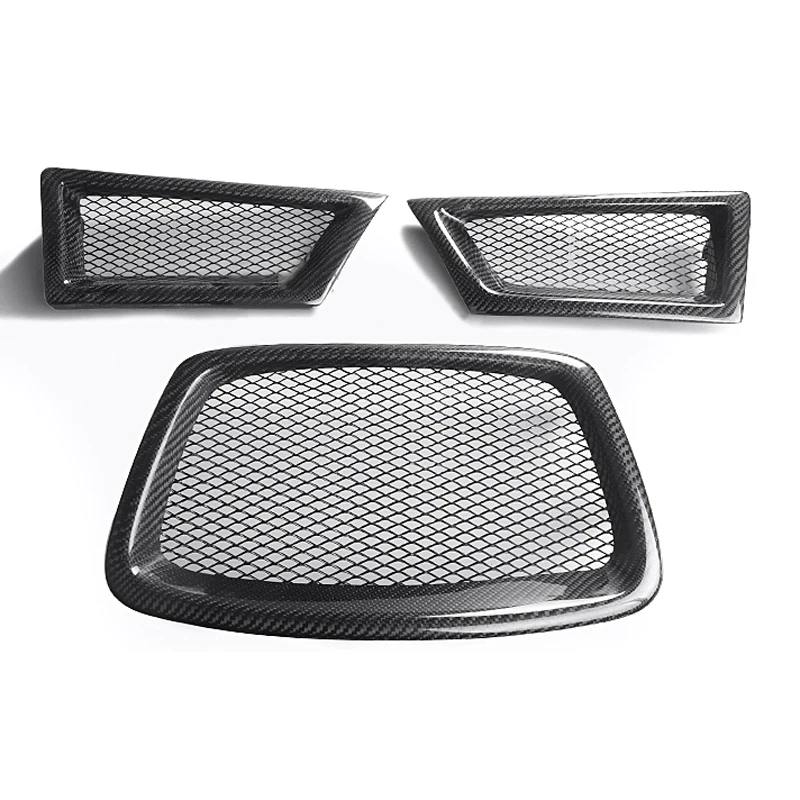 

NEW 3PCS/SET Carbon Fiber Front Mesh Grille For Subaru Impreza WRX STi 9th 2006-2007 Car-styling
