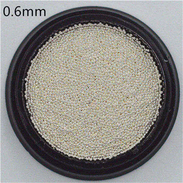 0,4-3,0 мм Икра металлические бусины стальной шарик гвоздь шпильки икра бусины розовые, золотые, серебряные, черные 3D дизайн ногтей маникюр инструменты для рукоделия - Цвет: 0.6mm sliver