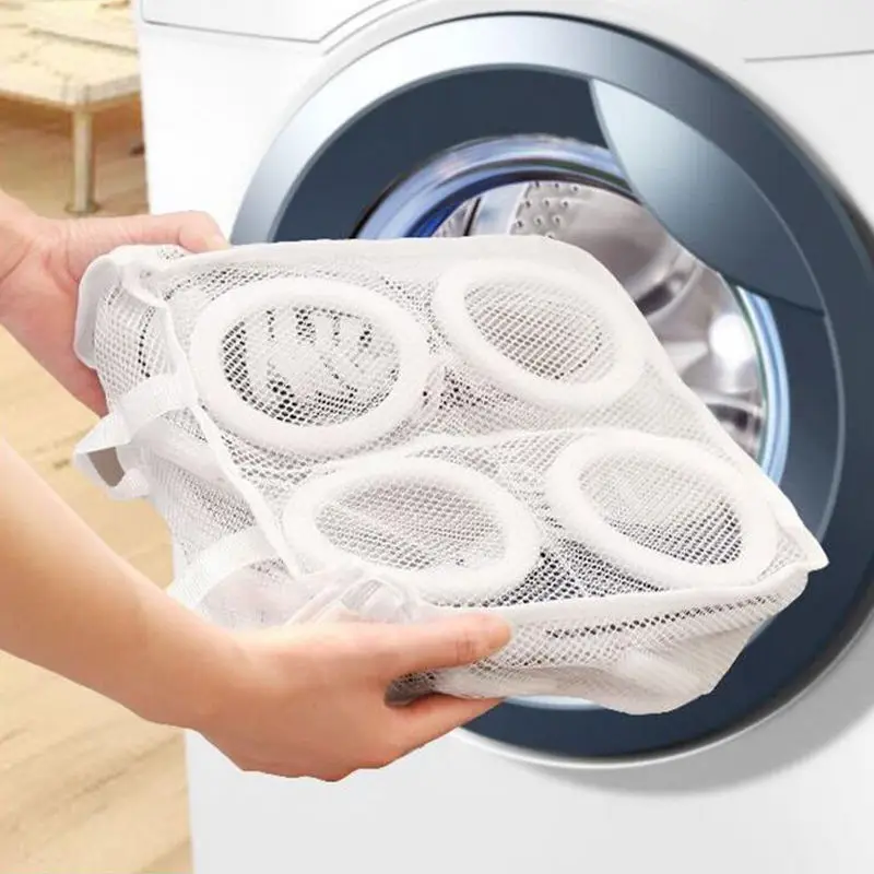 

1 Pcs Organizer Mesh Washing Dry Sneaker Tennis Boots Nylon Laundry Bag Shoes Support Storage Baskets Household Cleaning Tools