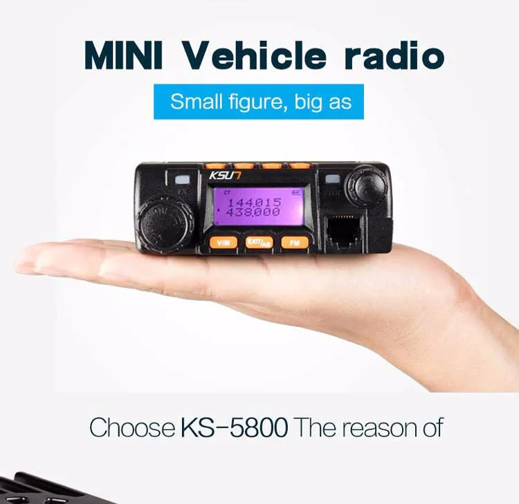 Мини-автомобильное радио KSUN KS-5800 двухстороннее радио 136-174/400-480 МГц двухдиапазонный мобильный трансивер рация