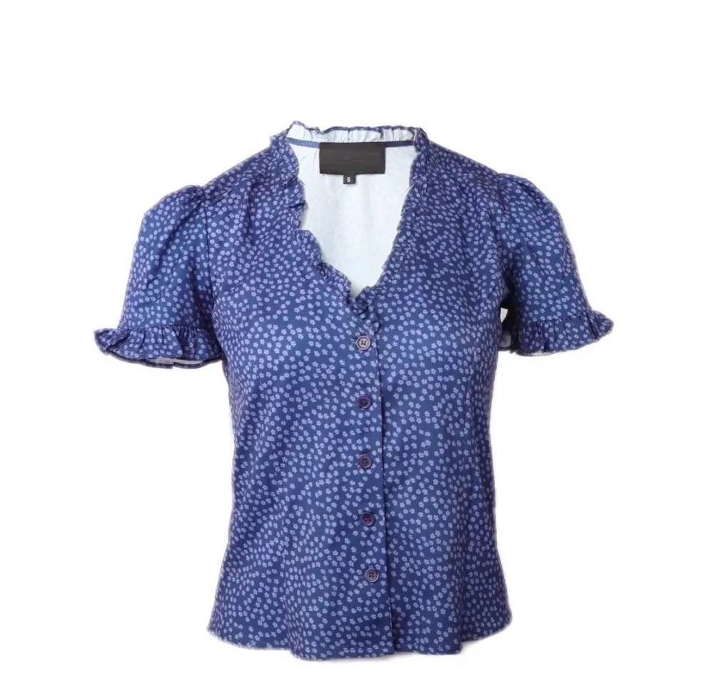 Лето, женская блузка в горошек с ушками, рубашка, топы с длинным рукавом, однобортная короткая винтажная блузка, рубашка, женские рубашки, блузки