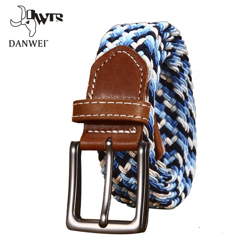 [DWTS]Belts Cummerbunds Woman 3.5CM Wide Elastic Stretch Canvas Belt Pin Buckle Braided Young Students leather | Аксессуары для