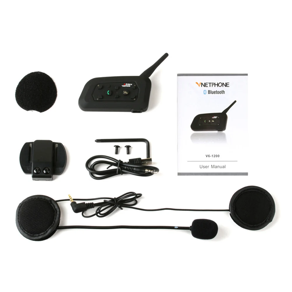 

Communication System 1200m Waterproof Intercom Portable Interphone Microphone Headset Bluetooth Motorcycle Helmet Intercom