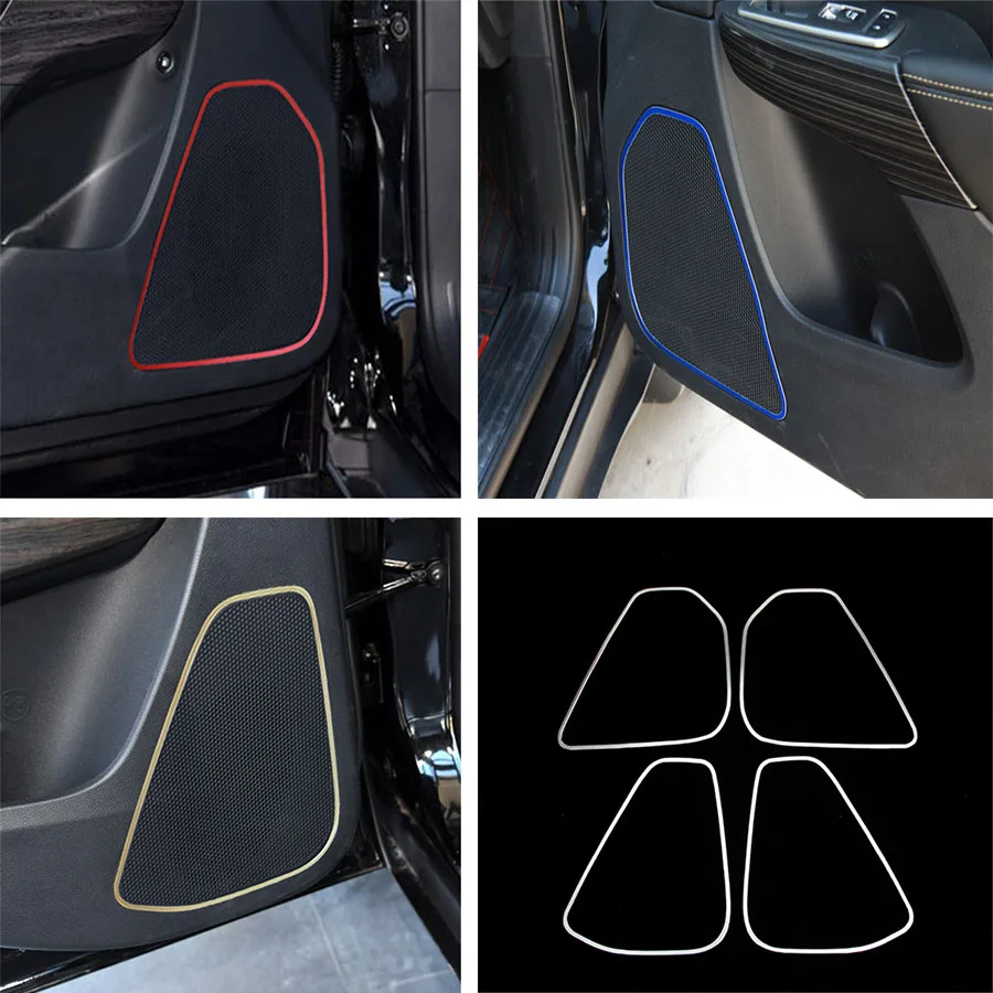 

YAQUICKA For Jeep Cherokee 2014-2016 4PC Aluminum alloy Interior Car Door Stereo Speaker Decoration Ring Cover Stickers Styling