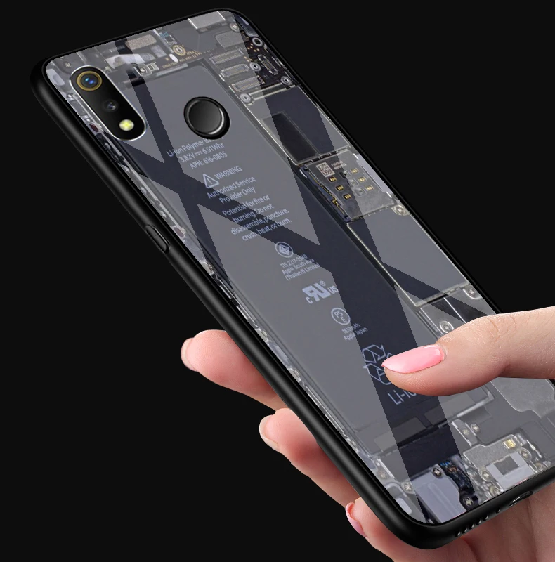 GFAITH Explorer Version glass Case Realme 3 Pro, чехол из закаленного стекла, чехол с полным покрытием для Realme 3 Pro C2 C1 2 5 XT чехол