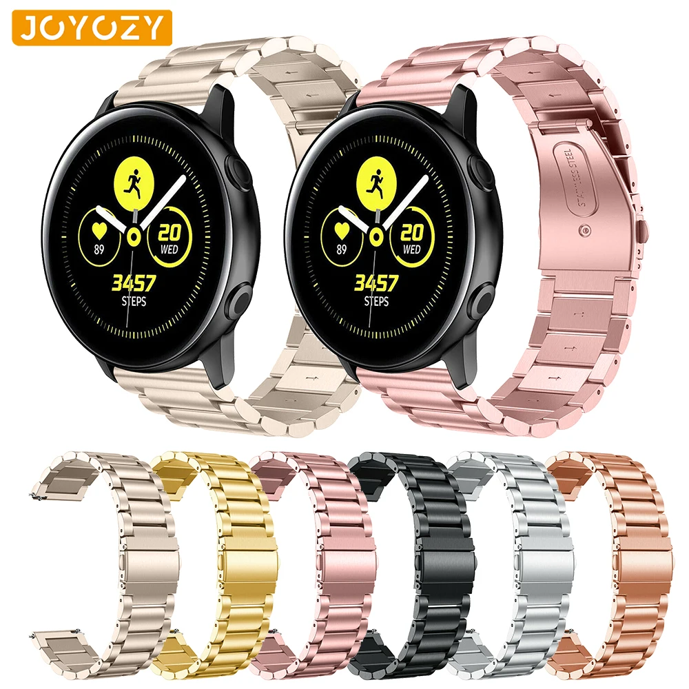 Joyozy 22mm stainless steel strap band for samsung galaxy watch active universal adjustable s3 42mm/46mm | Наручные часы