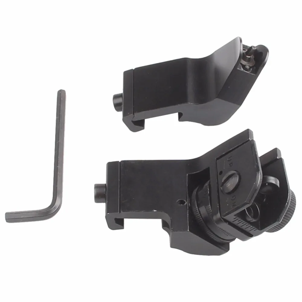 Tactical AR15 Front and Rear Sight 45 Degree Rapid Transition Backup Iron Sight Set RTS Rear Sight RL27-0001-5
