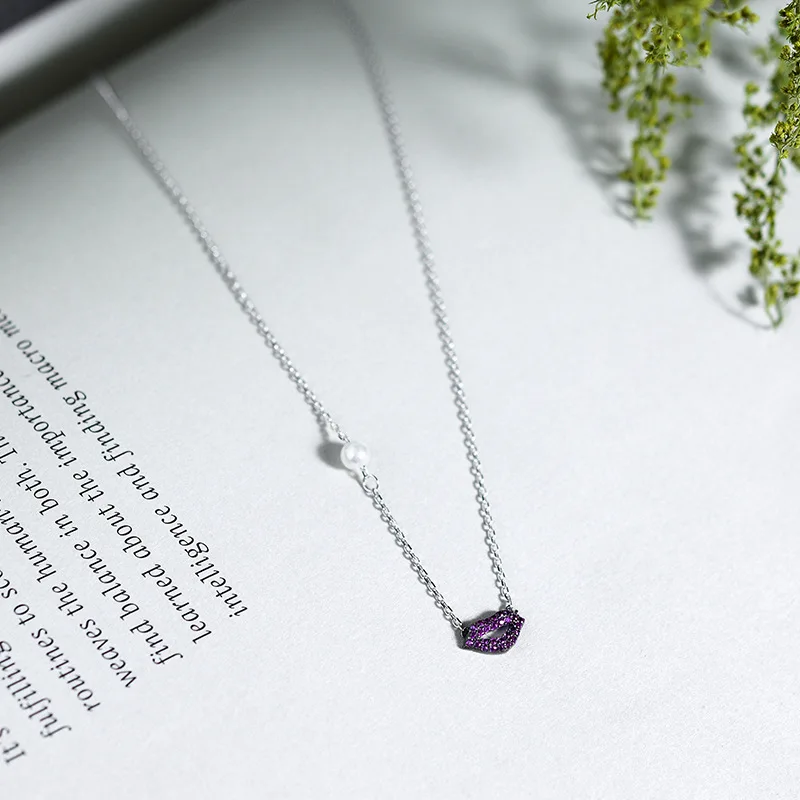 Серебряное Ожерелье S925 пробы с жемчугом розово красным цветом|sterling silver necklace|925