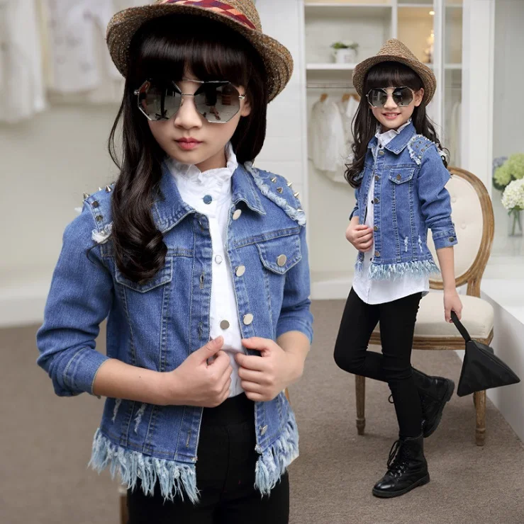 Children's clothing wholesale girls denim jacket autumn cotton children