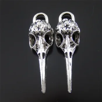 

Wholesale 14pcs Antique Silver Alloy Bird head Skull Charm Pendant Jewelry Finding 38*13*11mm 36979