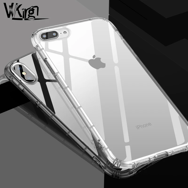 

VVKing For iPhone X XR XS Max Case Silicone Transparent Soft TPU Bumper Airbag Shockproof For iPhone 6 6S 7 8 Plus XS Cover Case