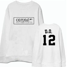 EXO Сеул концерт же имя члена печать Круглая горловина толстовки для KPOP болельщиков поддерживающая тонкий пуловер Толстовка 2 цвета