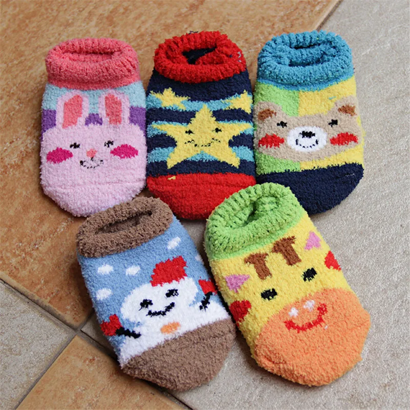 Хлопковые носки для маленьких мальчиков и девочек раннее образование Резиновые Нескользящие носки-тапочки детские носки с рисунками животных, свиней, собак, медведей, лягушек