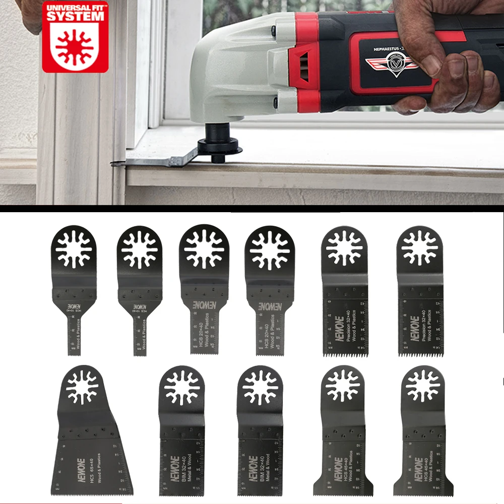 Newone 11 pcs Wood/Metal Professional Oscillating Multi Tool saw blades for renovator power tools a