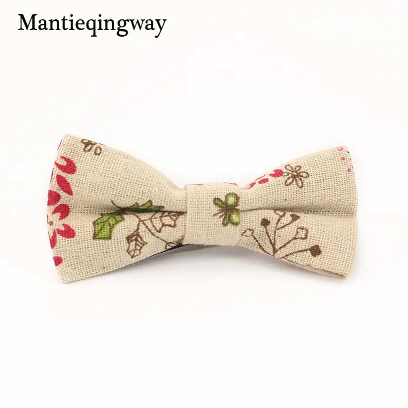 Mantieqingway/галстуки-бабочки для мальчиков, детские галстуки для свадьбы с принтом, детские галстуки-бабочки из хлопка и льна, Подарочный