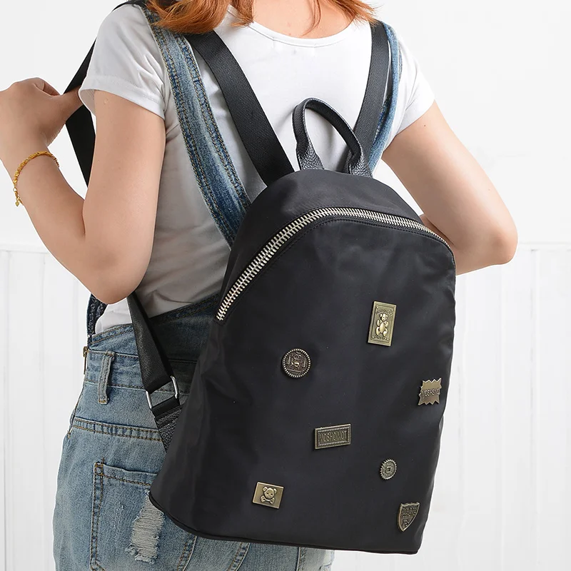Модные черные женские рюкзаки Mochila Feminina девочек школьная сумка Повседневная