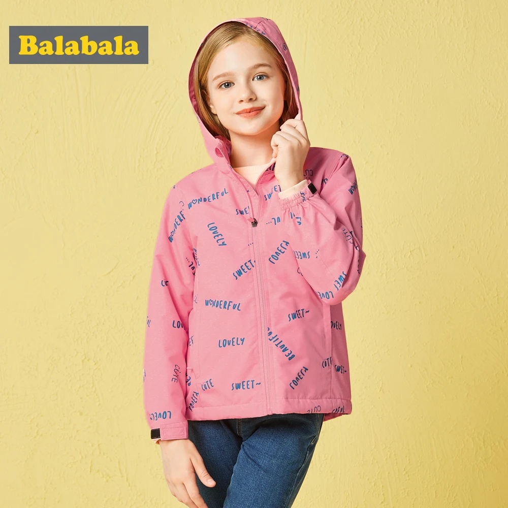 

Balabala Kids Girls Jacket Autumn Winter Children Girls Kids Soft and Comfortable Jackets Children Popular Wild Color Coats Fash