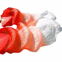 Высокое качество, шелк, 1 пара, левая+ правая рука, для фанатов танца живота, шелковая вуаль, для фанатов танцев, горячая Распродажа, красный+ светильник, оранжевый+ белый, 150/180x90 см