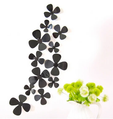 

12 Pcs/Lot PVC flower Decals 3D Wall Stickers Home Decor Poster for Kids Rooms Adhesive to Wall Decoration Adesivo De Parede