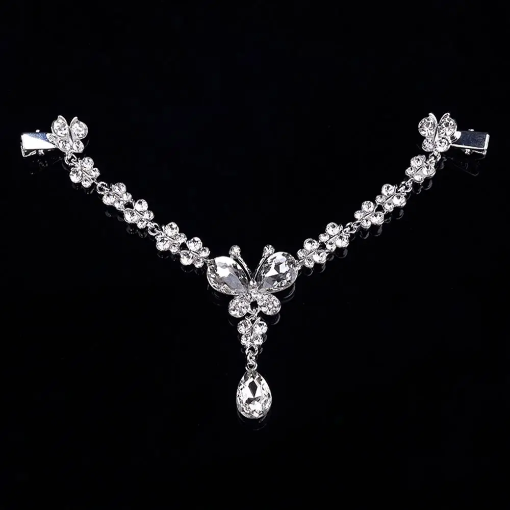 

Crystal Women Forehead Headband Head Chain Headpiece Rhinestone Teardrop Tiara Vines Wedding Jewelry Bridal Hair Accessories