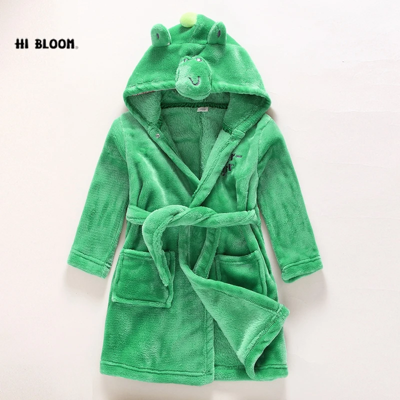 

Flannel Boy Girl Children's Bathrobe Christmas Winter robe fille enfant Pajamas Cartoon Animal peignoir Hooded Homewear For 3-7